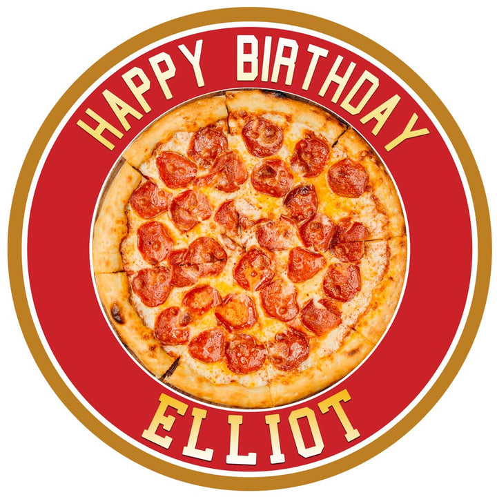 Pepperoni Pizza Edible Cake Toppers Round