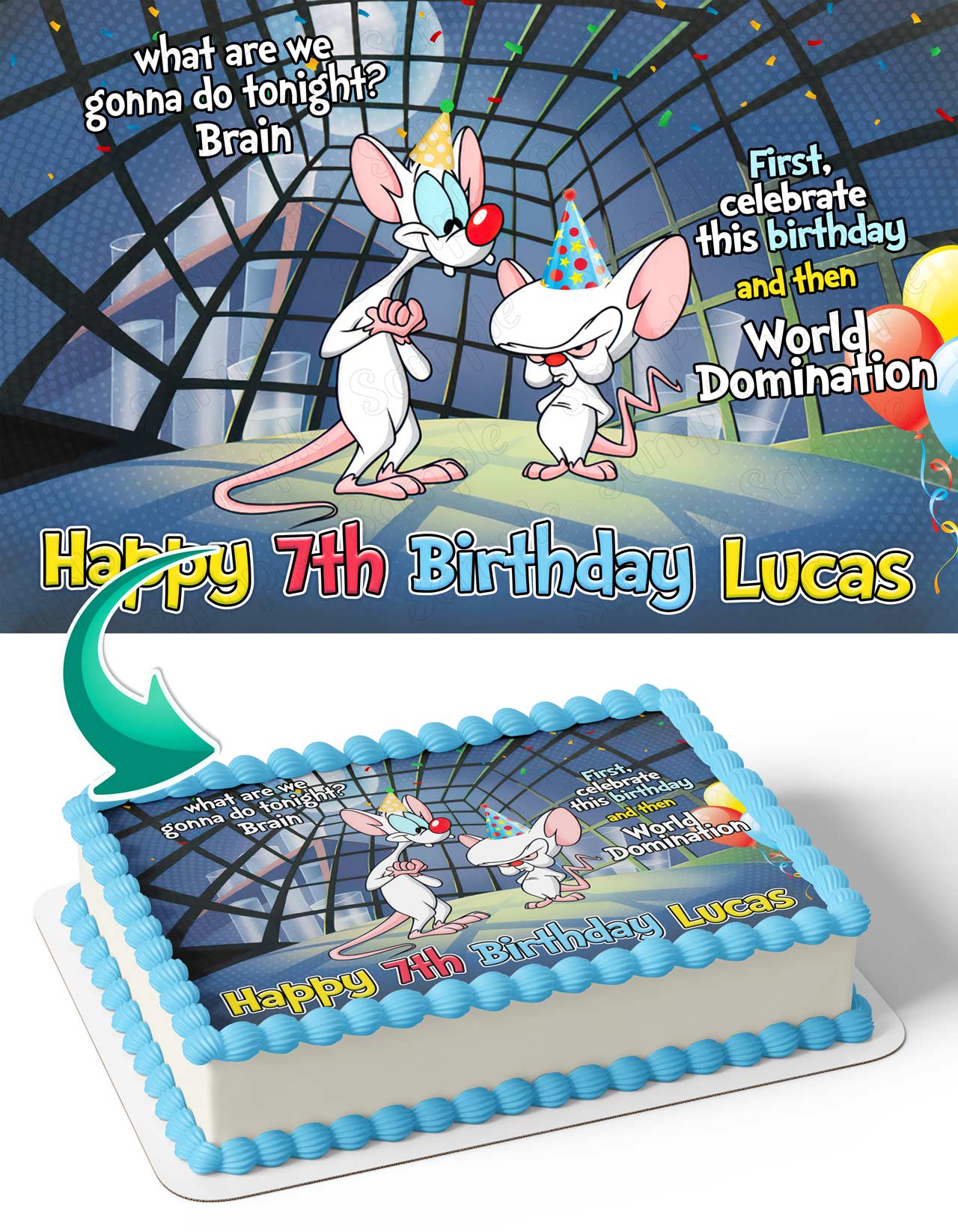 Pinky And The Brain Edible Cake Toppers – Edible Cake Topper Corp