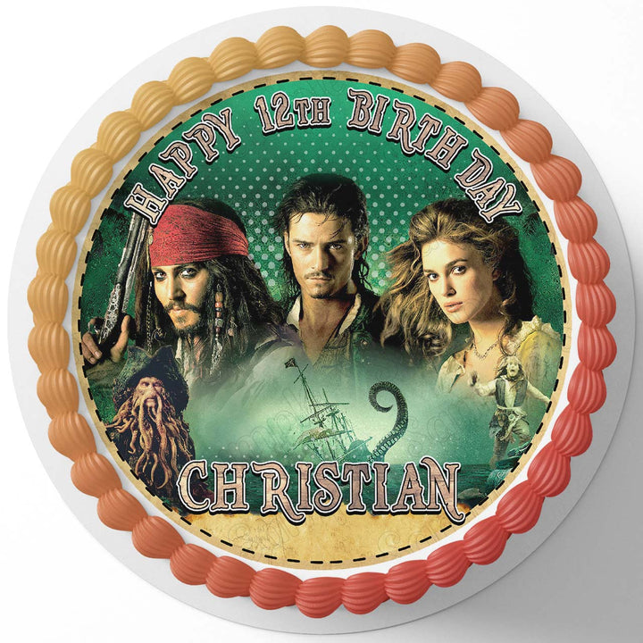 Pirates of the Caribbean Edible Cake Toppers Round