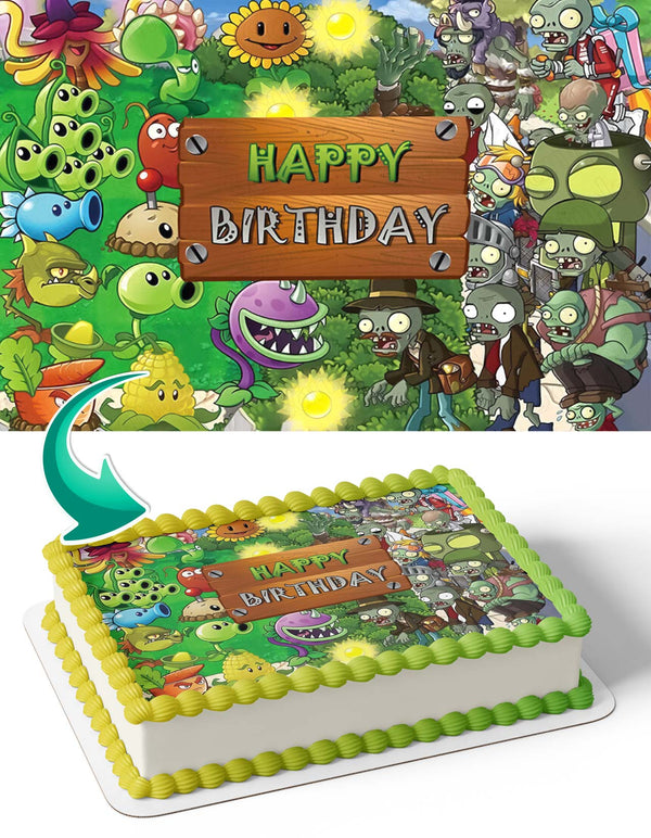 Plants Monster Game Edible Cake Toppers