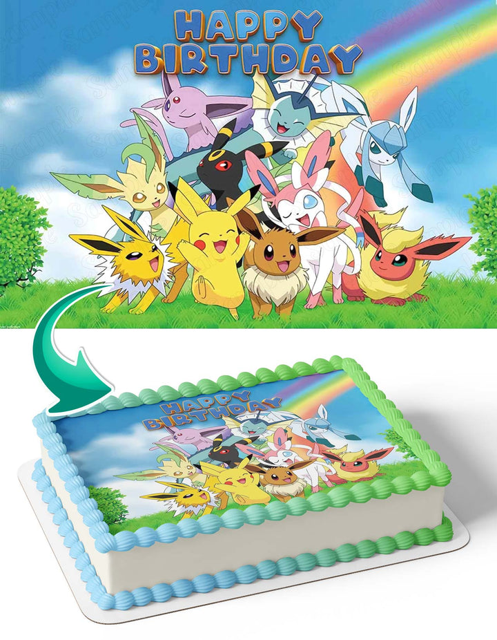 edible pokemon cards Pokemon Anime Cards RB Edible Image Cake Topper Personalized Birthday Sheet Decoration Custom Party Frosting Transfer Fondant