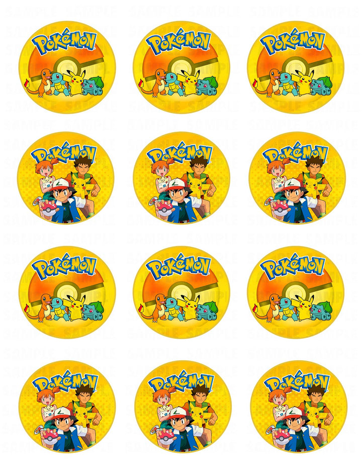 Pokekids  Edible Cupcake Toppers