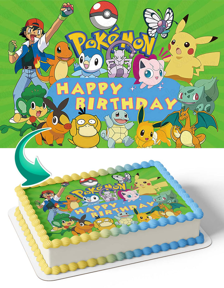 edible pokemon cards Pokemon Pokeball Anime Cards GB Edible Cake Toppers – Ediblecaketopper