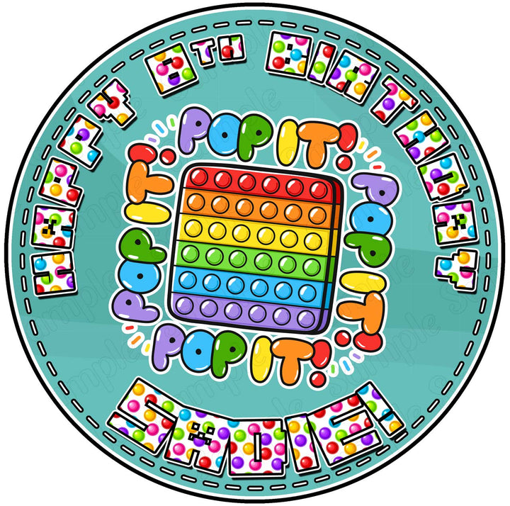 Pop it Kids Edible Cake Toppers Round