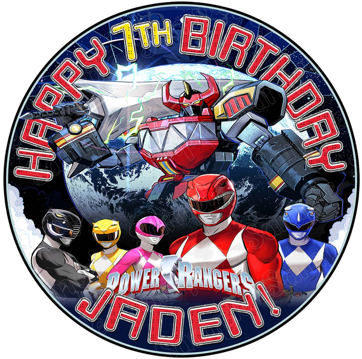 Power Kids Patrol Rangers Edible Cake Toppers Round