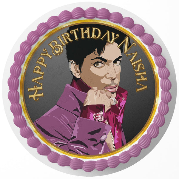 Prince Rogers Nelson Singer Edible Cake Toppers Round