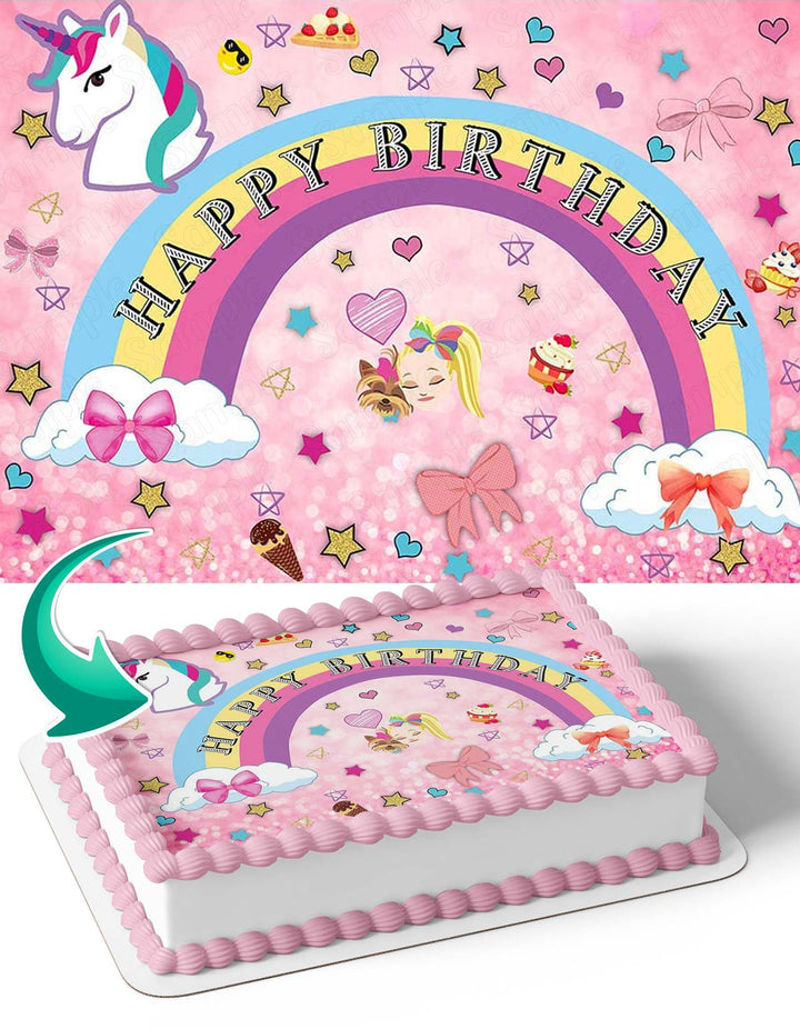 Princess Unicorn Pink PU Edible Cake Toppers
