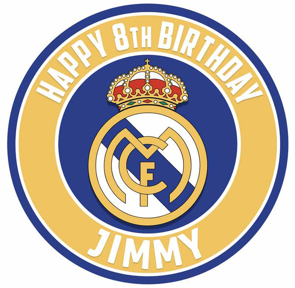 Real Madrid CF 2 Edible Cake Toppers Round