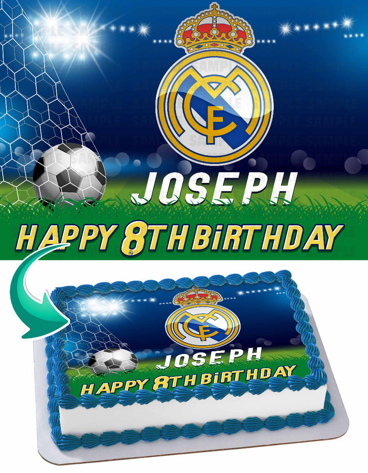 Real Madrid FC Futbol Soccer Edible Cake Toppers