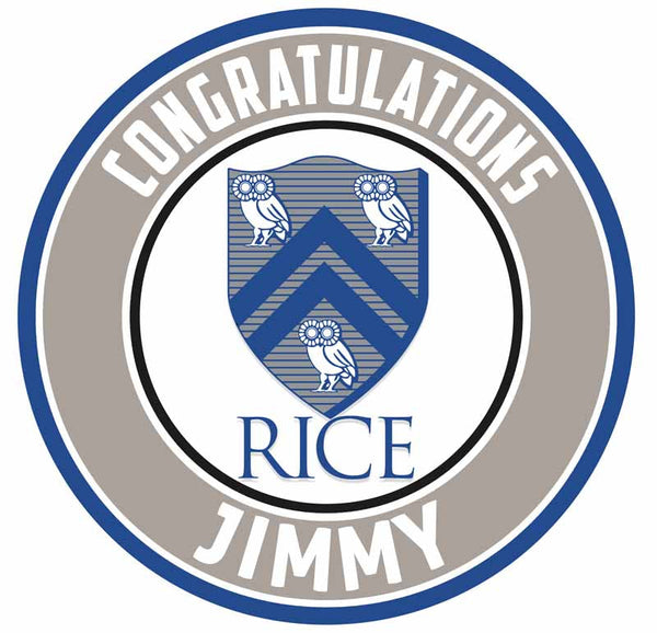 Rice University Edible Cake Toppers Round