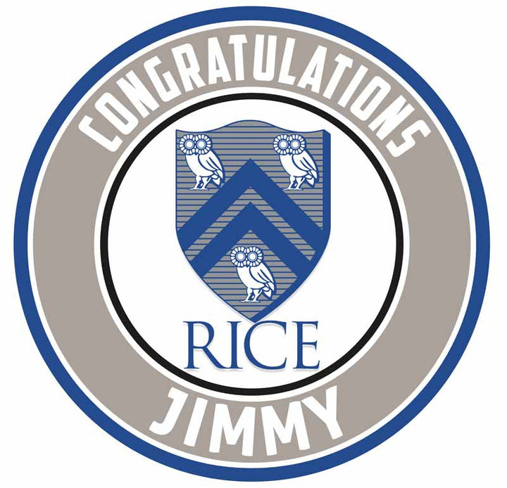 Rice University Edible Cake Toppers Round