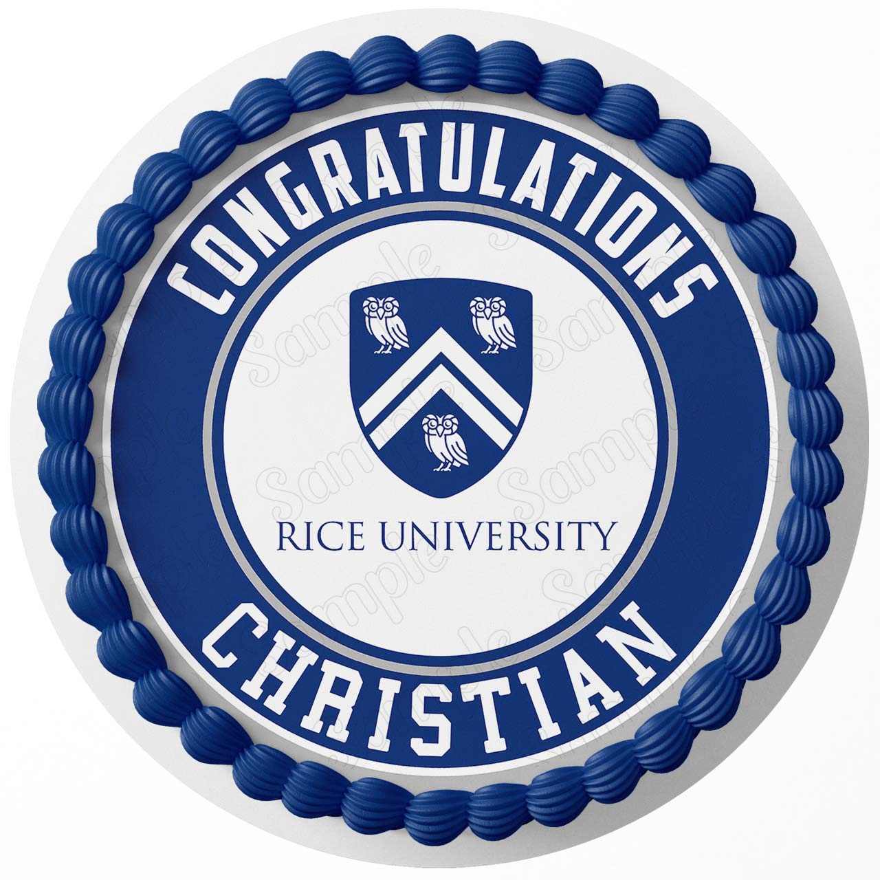 Edible Rice Topper Rice University Edible Cake Toppers Round – Ediblecaketopper