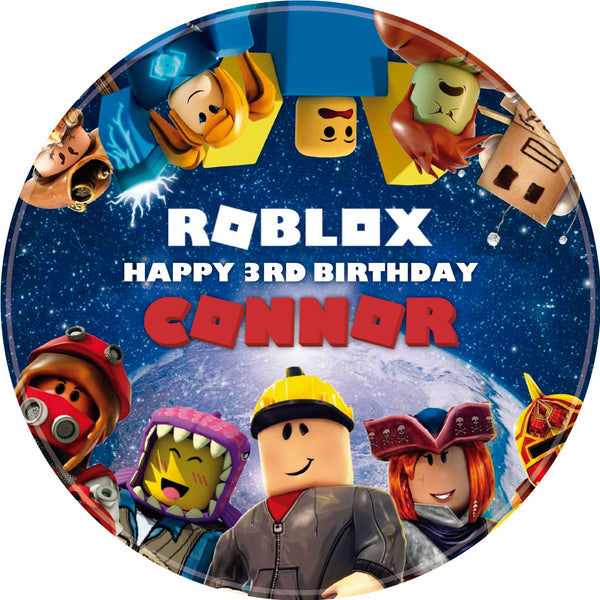 Robox Fun Gamers  Edible Cake Toppers Round