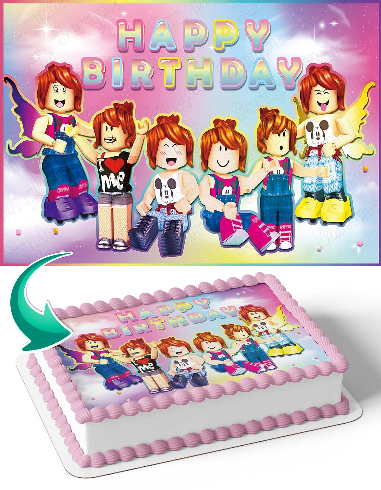 Roblox Pink Girl RBC Edible Cake Toppers – Ediblecaketopper