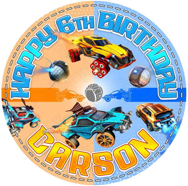 Rocket League Edible Cake Toppers Round