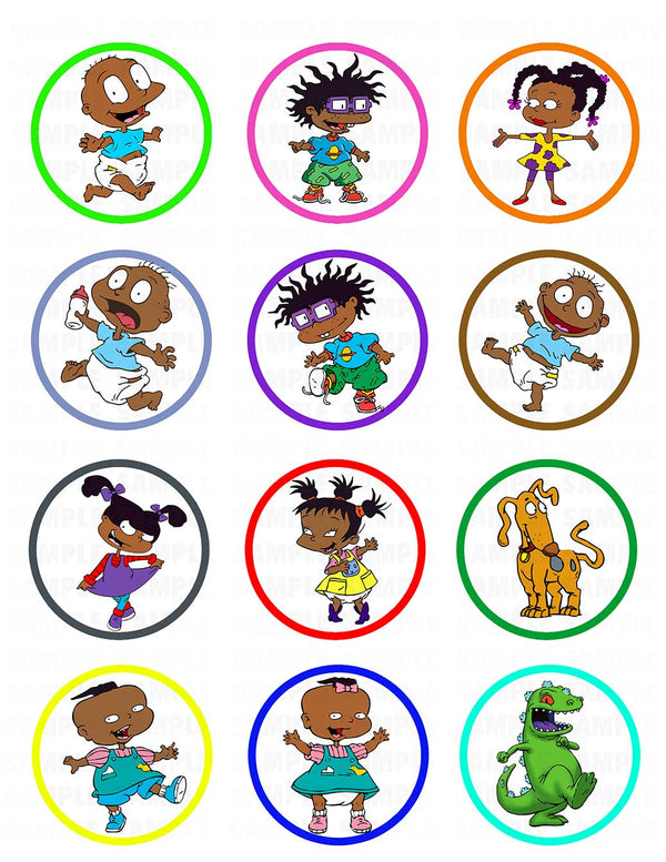 Rugrahts African American Black CC Edible Cupcake Toppers