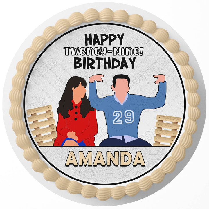 Schmidt 29 Birthday New Girl Jessday Edible Cake Toppers Round