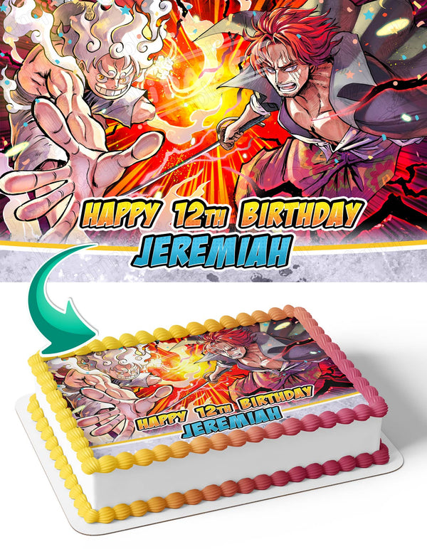 Shanks Monkey D Luffy Gear 5 One Piece Edible Cake Toppers