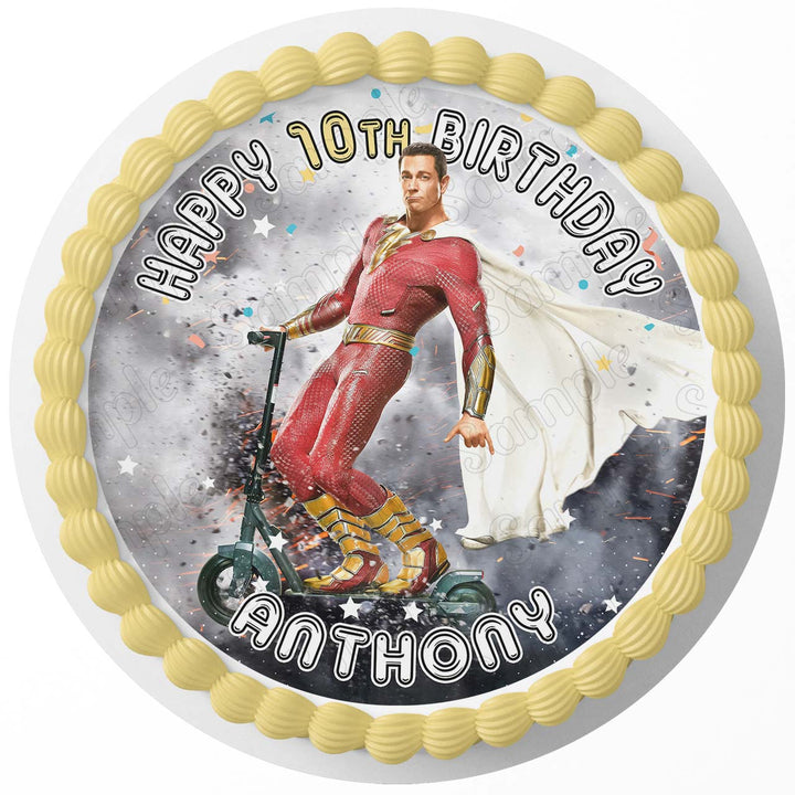 Shazam Fury of the Gods Edible Cake Toppers Round