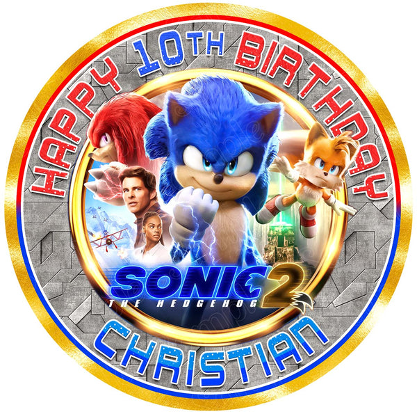 Sonix the Hedgehog II 2022 Edible Cake Toppers Round