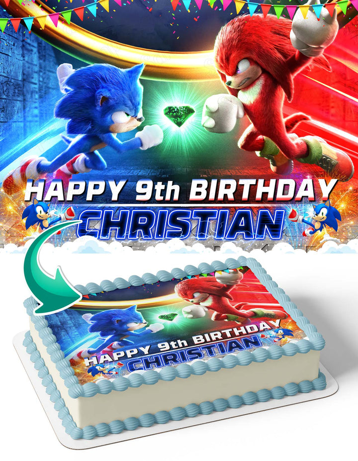 Sonic vs Knuckles Edible Cake Toppers