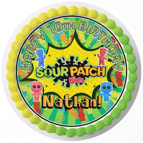 Candy Sour Kids Fun Edible Cake Toppers Round