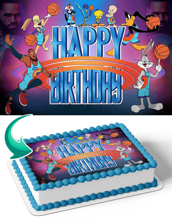 Space Jam Lebron James Bugs Bunny LB Edible Cake Toppers