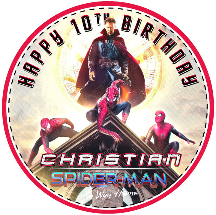 SpiderBoy No Way Home SPR Edible Cake Toppers Round