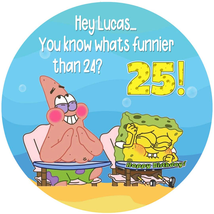 Sponge Whats Funnier 24 25 Edible Cake Toppers Round