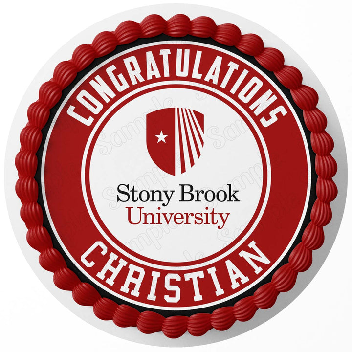 Stony Brook University Edible Cake Toppers Round