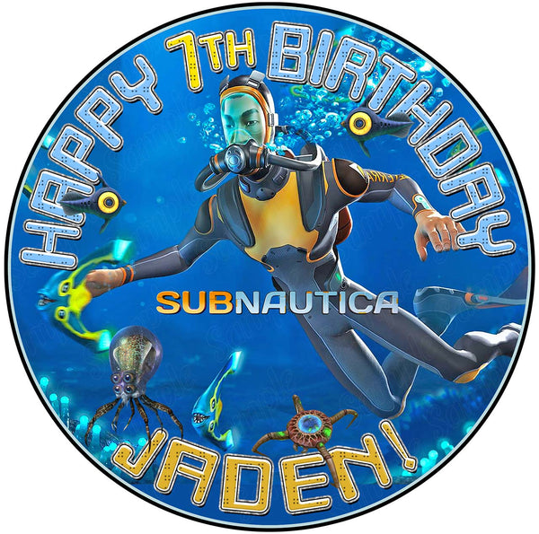 Subnautica Edible Cake Toppers Round