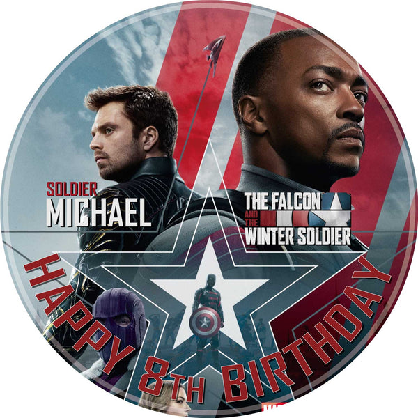 The Falcon Super Hero Edible Cake Toppers Round