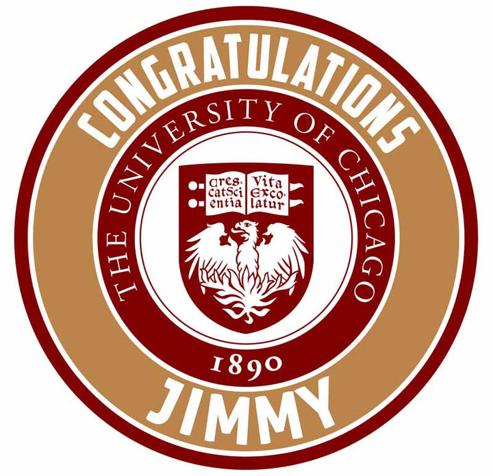 The University of chicago Edible Cake Toppers Round