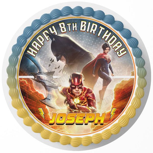 Fast Super Heroe Kids Edible Cake Toppers Round