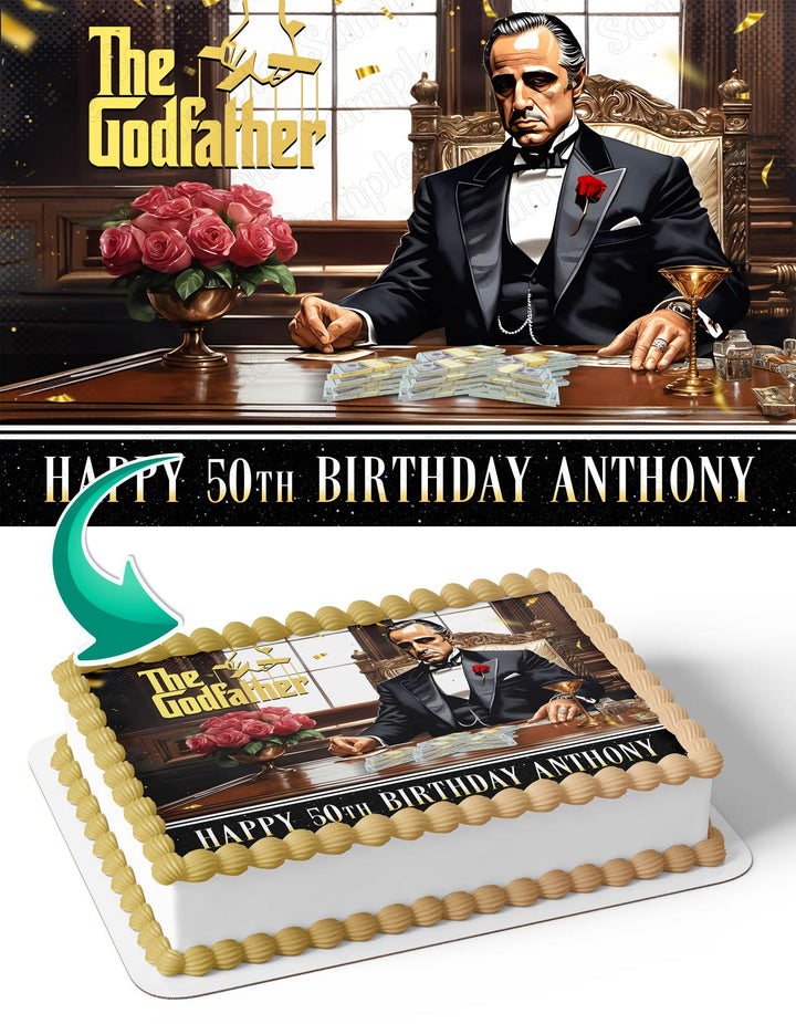 The Godfather Don Vito Corleone Al Pacino Marlon Brando Edible Cake Toppers