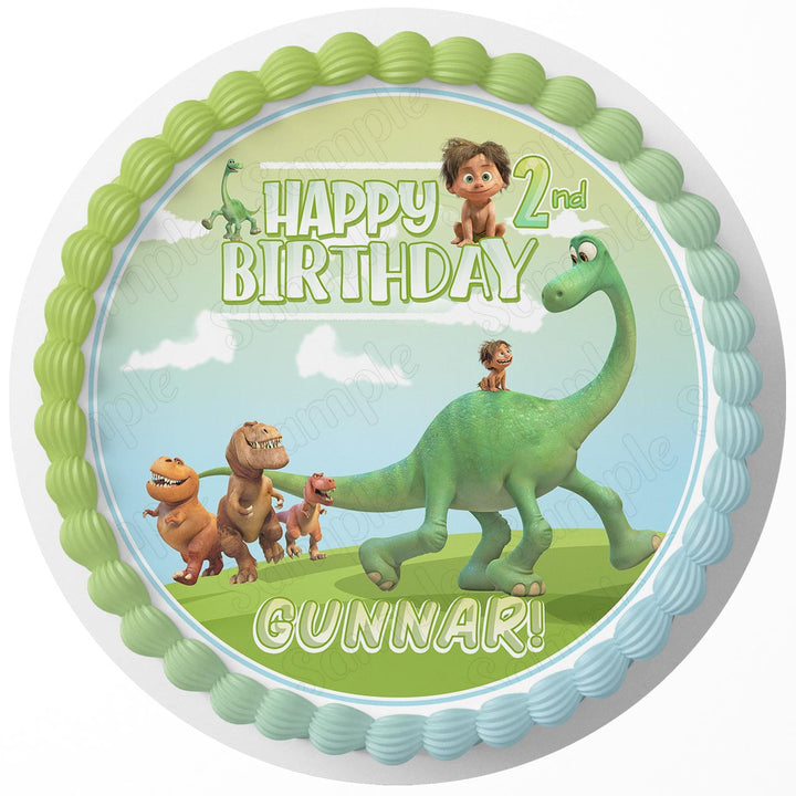 Good Dinosaur Edible Cake Toppers Round