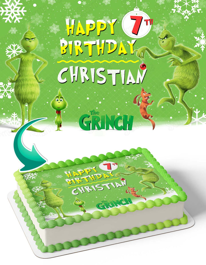 Grinch Green Edible Cake Toppers