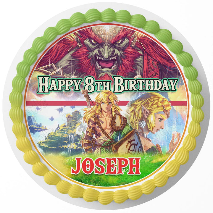 Zeldha Adventure Legend Tears of the Kingdom Edible Cake Toppers Round