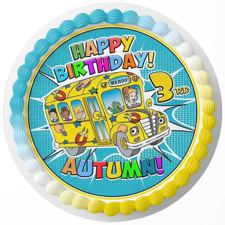 The Magic School Bus Edible Cake Toppers Round