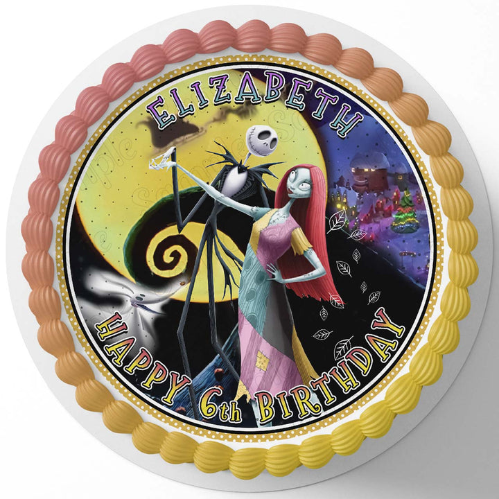 The Nightmare Before Christmas Edible Cake Toppers Round