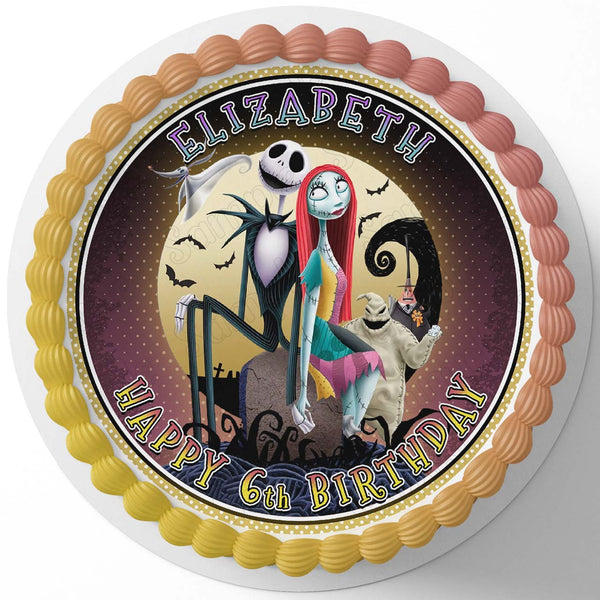 The Nightmare Before Christmas Edible Cake Toppers Round