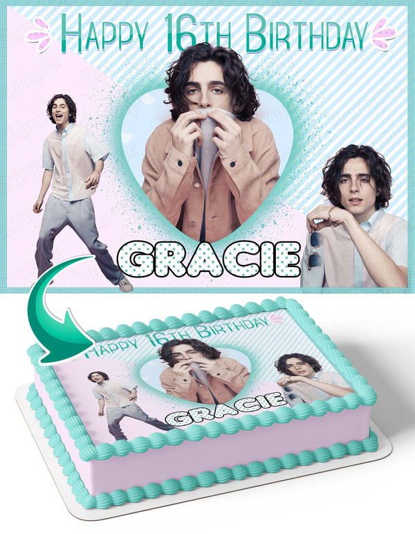 Timothee Chalamet Edible Cake Toppers