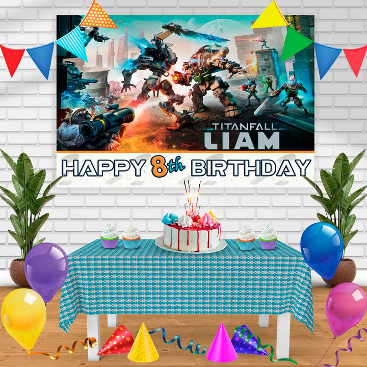 Titan Fall2 Birthday Banner Personalized Party Backdrop Decoration