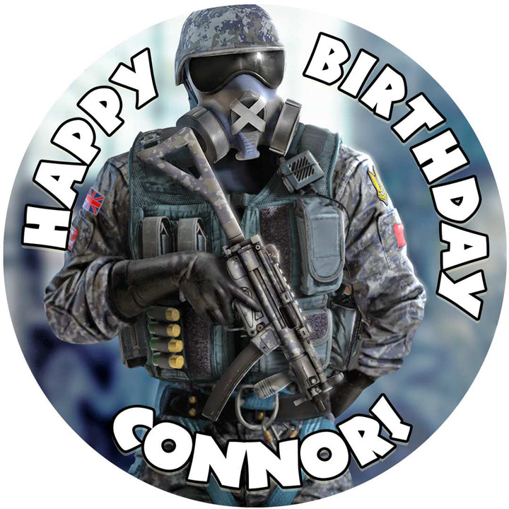 Rainbow Six Gamers  Edible Cake Toppers Round