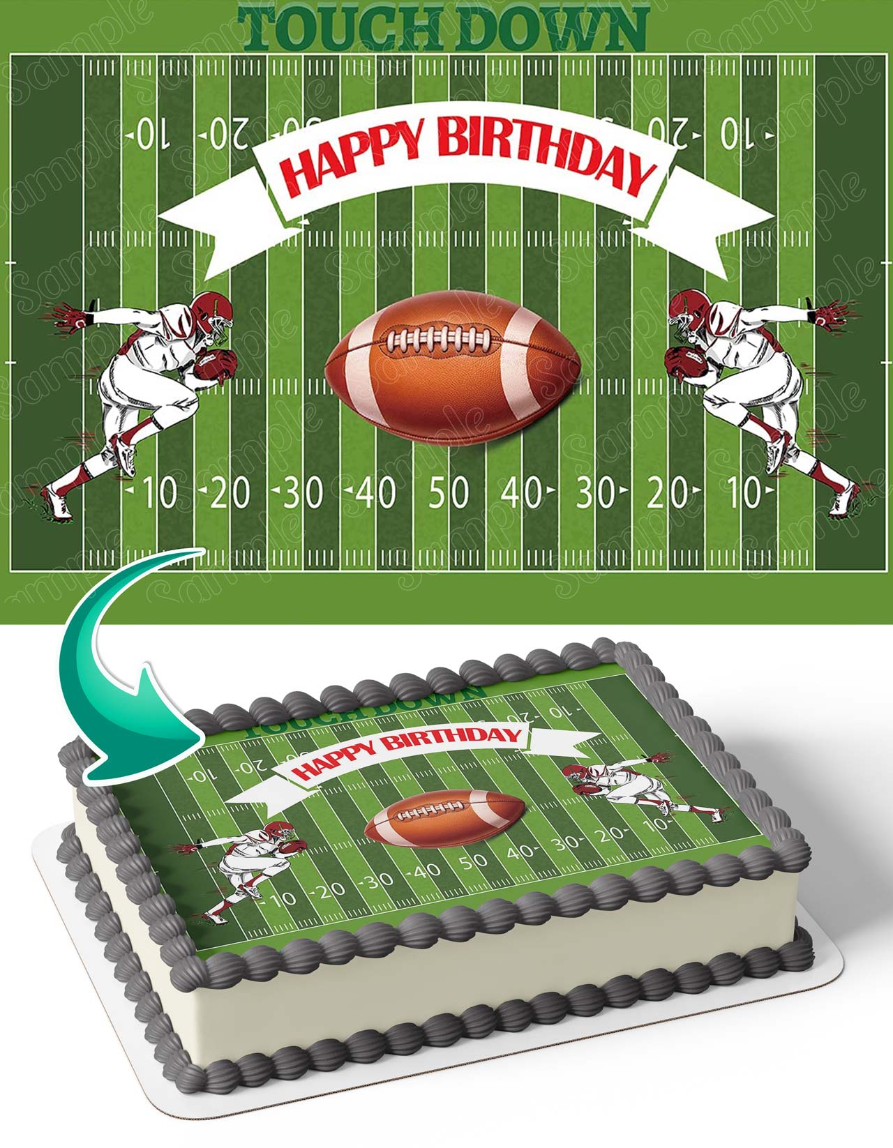Touchdown Super Bowl Football Edible Cake Toppers – Ediblecaketopper