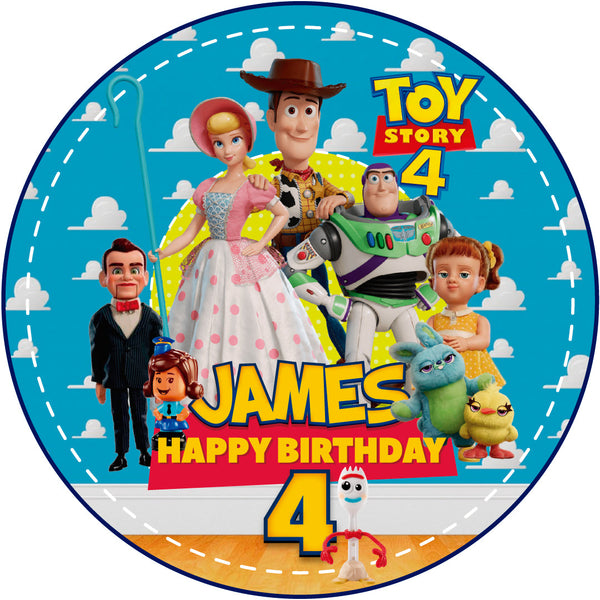 Story Kids Toys Fun  Edible Cake Toppers Round