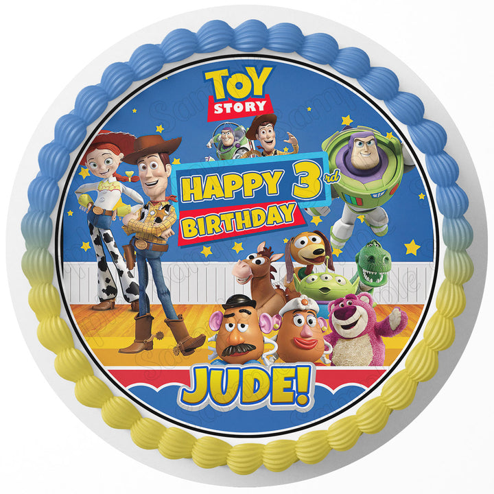 Toys Sheriff Woody Buzz Light Year Little BoPeep Edible Cake Toppers Round