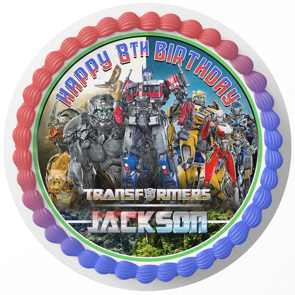Transrobots Cars Truckss Rise Of The Beast Edible Cake Toppers Round