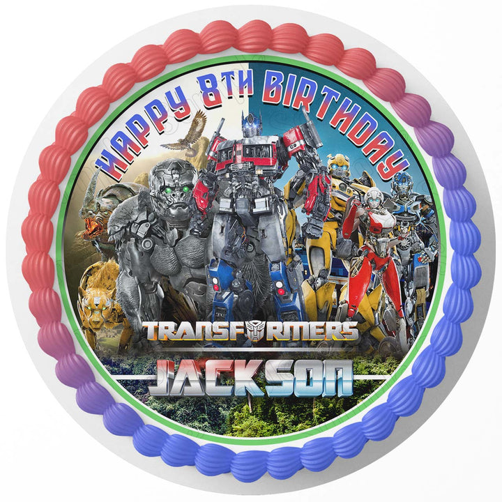 Transrobots Cars Truckss Rise Of The Beast Edible Cake Toppers Round