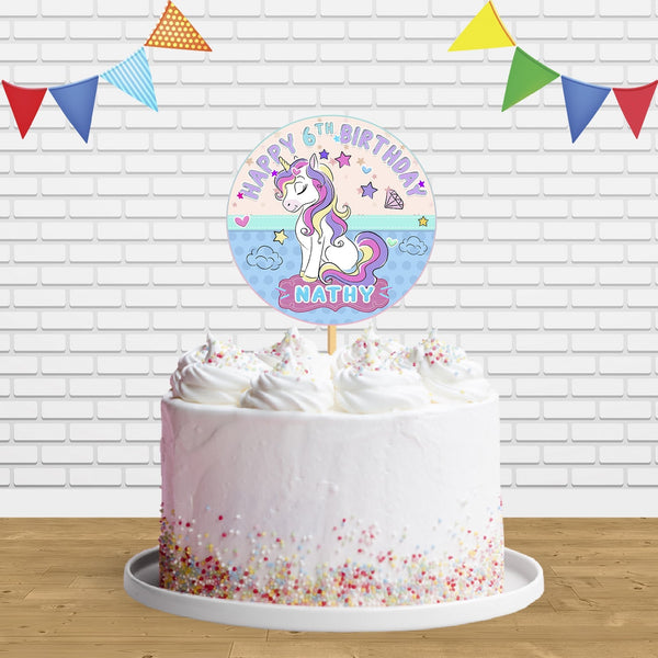 Unicorn Cute Girls Cake Topper Centerpiece Birthday Party Decorations CP749